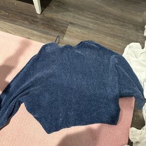 blue velvet cape-style sweater